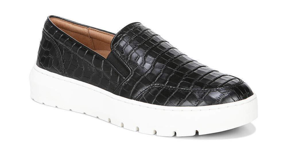 Vionic Dinora Women's Platform Slip-on Sneaker Black Croc - 6 Medium